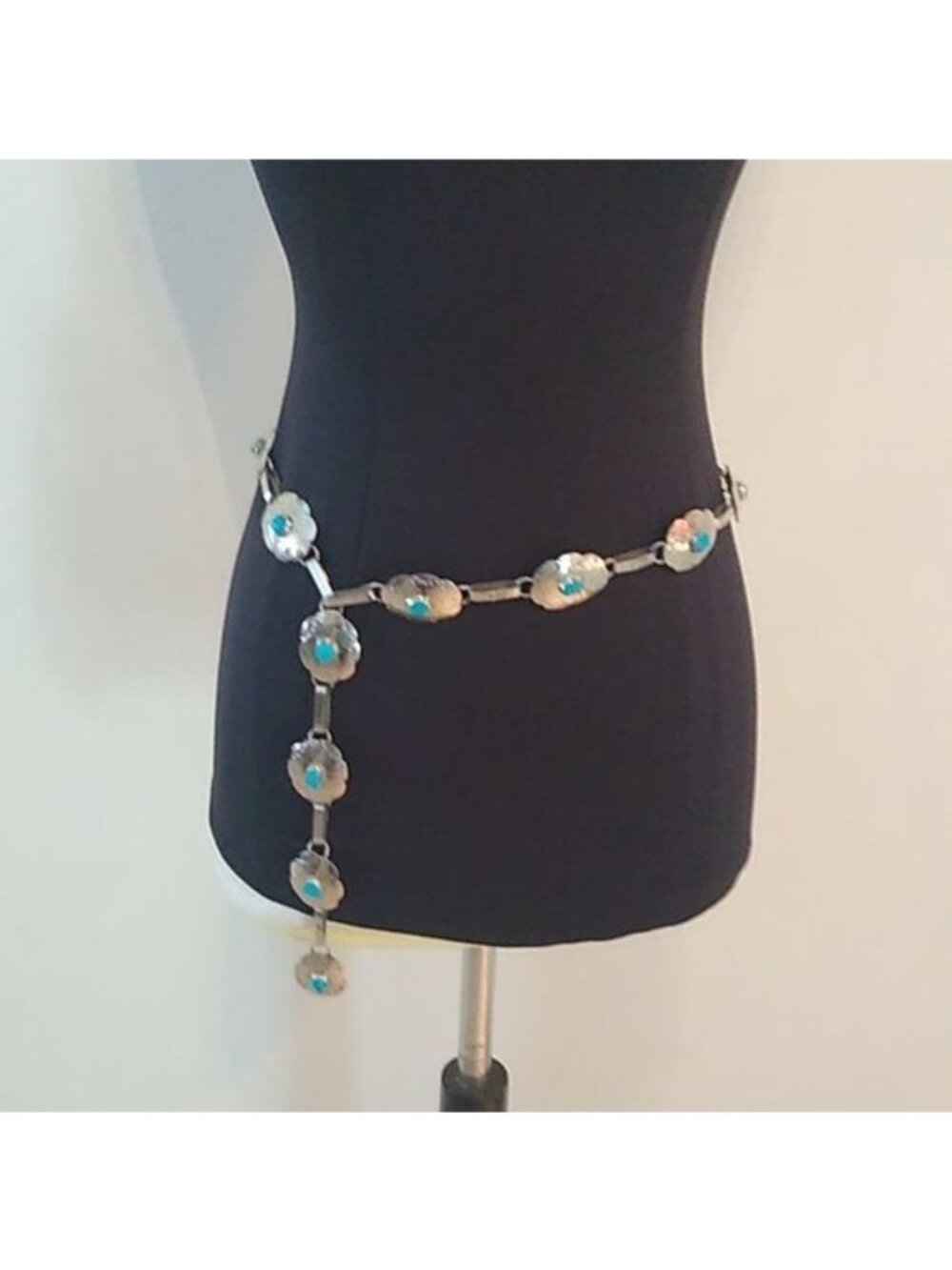 Vintage Sterling Silver Turquoise Concho Belt STERMEX 39" - Picture 8 of 10